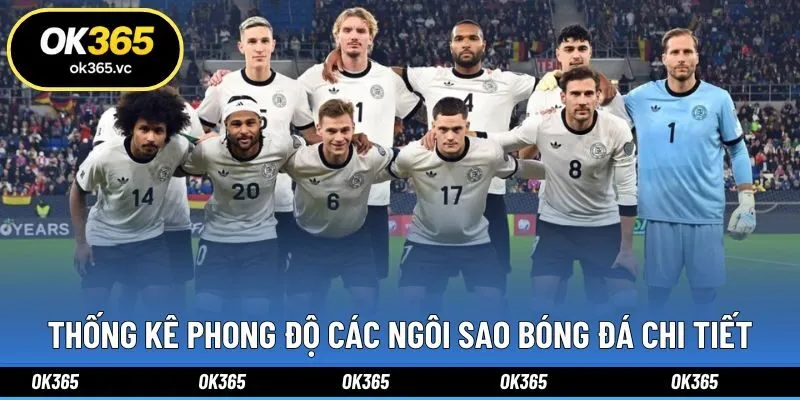 Thống kê phong độ các ngôi sao bóng đá chi tiết